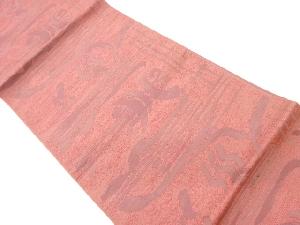 本場筑前博多抽象曲線模様織出し名古屋帯